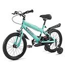 Lifelong 16T Cycle for Kids 4 to 8 Years - Bike for Boys and Girls - 95% Pre-Assembled Frame Size: 12" - Suitable for Children 3 Feet 8 Inch+ Height - Unisex Cycle (MyBuddy, Green)