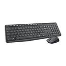 Logitech MK235 Wireless Keyboard and Mouse Set for Windows, 2.4 GHz Wireless Unifying USB Receiver, 15 FN Keys, Long Battery Life, Compatible with PC, Laptop - Black