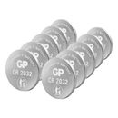 10er-Pack Lithium Knopfzelle CR2032, 3 V, GP Batteries