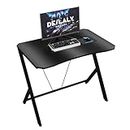 DEILALY 35In Carbon Fiber Small Gaming Desk W90CM Small Computer Table Gamer Desk Office Home Study Work Station Bureau Pupitre PC Table Steel Legs Dormitory Apartment Corner Desk