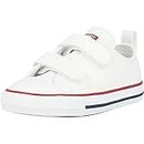 Converse Fille Chuck Taylor Ct 2v Ox Sneakers Basses, Blanc White 100, 23 EU