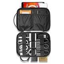 tomtoc Electronic Organiser Bag, Travel Tech Electronics Accessories Organizer Bag for Cables, iPad Mini, Accessories Storage Pouch for external Hard Drive, Cable Kit Management for Gadget