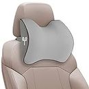 Grin Health Memory Foam Headrest Cushion Neck Pillow for Cervical Neck Support for Car, Office (Grey_GH-HDR-Curve), Pack of 1