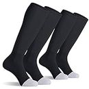 CELERSPORT 2 Pack Baseball Soccer Softball Socks For Youth Kids Men Women Multi-sport Tube Knee High Socks Black Medium
