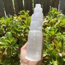 Large Selenite Tower With Meaning Card From Morocco - "20cm Crystal Generator"