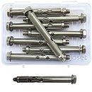 Jaset Innovations Stainless Steel Anchor Fasteners - Expansion Type - Economical Quality - 8mm Hex Head Bolt, 90mm Length (8mm x 90mm) - 8 Pieces Pack