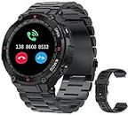 findtime Smartwatch Men's Military Fitness Watch with Phone Function, Sleep Monitor, Blood Pressure Pedometer, Outdoor Watches, Fitness Tracker for iOS, Android, Long Battery Life, IP67 Waterproof