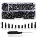 YSDMY 200 Pcs Computer Screw M5x8/10/12/14/16 mm Case Fan Screw with Screwdriver Case Fan Screws Black Computer Cooling Fan Mount Screws for Electronic Repair Screws and Installation of Chassis Fan
