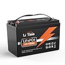 LiTime 12V 100Ah LiFePO4 Lithium Battery Built-in 100A BMS, 1280Wh Output Power, 4000-15000 Deep Cycles Backup Power, Perfect for RV, Solar, Marine, Home Energy Storage