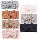 Mookiraer Baby Girls Headbands with Bows Handmade Hair Accessories Stretchy Hairbands for Newborn Infant Toddler Baby Essentials (Figure 7pcs)