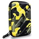 Tizum EVA Portable Electronic Travel Gadgets & Accessories Organizer/ Case/ Multipurpose Storage Pouch for USB Cables, Power Bank, Hard Drive, SD Card, Earphones, Travel Friendly, Yellow, 8�”x5.7”x2.6”