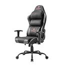 EUREKA ERGONOMIC Gaming Chair, High Back Office Chair with Wavy One-Piece Lumbar Support, Recliner Computer Chairs with Adjustable Armrest, PU Leather Swivel Video Game Chair for Adults, Black & Grey