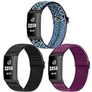 WNIPH Compatible with Fitbit Charge 3 Strap/Fitbit Charge 4 Strap,Adjustable Classic Elastic Nylon Replacement Sport Wristband for Fitbit Charge 3/Fitbit Charge 4 Women and Men
