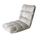 Artiss Sofa Bed, Single Adjustable Futon Couch Cushions Floor Cushion Lounge Recliner Chair Lounger Office Outdoor Indoor Living Room Bedroom Furniture, Removable Foldable Soft Grey