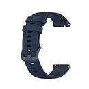 Titiksa 20mm Soft Silicone Smartwatch Band, New-Style Color Metal Buckle Strap for Noise ColorFit Pulse, ColorFit Pro 2/Oxy, Noise ColorFit Beat, Boat Storm Smart Watch- 20mm Navy Blue
