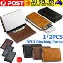 Men's RFID Blocking Slim Leather Wallet Id Credit Card Holder Money Case Purse