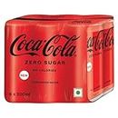 Coca Cola Zero Sugar Cold drink with No Calories Zero Sugar Drink 300ml (Pack of 6) imported
