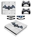 Elton Batman Font Arkham Origins 3M Skin Sticker Cover for PS4 Slim Console and Controllers Full Set Console Decal Stickers for Front & Back 4 Led bar Decal +2 Controller