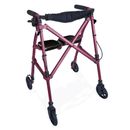 Walking Aid Walker Rollator Medical 4 Wheel Space Saver Folding Travel Rose Pink