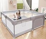 MONSTECH Large 150cm * 180cm Baby Playpen Play Pens playard play yard for Babies and Toddlers Baby Fence up to 5 Years, Smart Folding & Portable Baby Activity with Safety Lock, Toddlers Indoor Activity upto 5 years