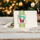 'Handcrafted Pair of Gift-Themed Christmas Greeting Cards'