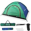 STRAUSS Other Portable Tent For Camping|5-10 Minutes Easy Setup|Ideal For Picnic, Hiking, Trekking,Outdoor Tent For Travel|Waterproof Tent For Camping|Ideal For 4 Persons,(Blue And Green)