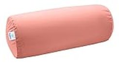 MY ARMOR Memory Foam Orthopedic Round Bolster Bed Pillow | for Neck, Shoulder, Leg & Back Support & Pain Relief | Washable Premium Velvet Cover with Zip | Peach, Large Size - 25" x 9" x 9"