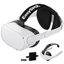 EasySMX Cinturino Elite per Oculus 2, Accessorio VR con poggiatesta Regolabile, Regolabile Ridurre la Pressione della，Bianco e Nero
