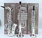 Toy Instruments Set Trumpet, Saxophone and Clarient with Standard Keys in Perfect Pitch are Easy and intuitive to Create Real Music. Instruments Measures 16 inches in Length.