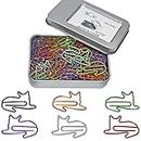 HiQin Cool Paper Clips - Cute Cat Shaped Bookmark Funny Desk Accessories Office Supplies Birthday Gifts for Women Lovers