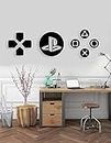 STASH HOUSE Gamers Wooden Wall Sign Set, PS5 Geometric Home Decor Gift for Gamers,Gamers Wall Art, PS4 3D Logo (45x 43 cm)