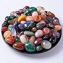 SigMntun Polished Stone Set - 72 pcs Tumbled Stones and Crystals Bulk for Healing, Reiki, Meditation, Witchcraft and Home Decor