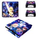 PS4 Slim Console Skin Anime Fate/Stay Night Saber Vinyl Decal Skin Stickers Wrap