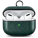 mStick Airpods Pro Leather Protective Cover Compatible with Airpod Pro Case Leather Airpods Pro Protective Case Cover with Keychain for Apple Airpods pro- Green