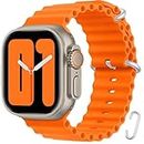 JANAK RAJ - Latest T800 Ultra Series Smart Watch for Android/iOS for Men & Women with Bluetooth Calling, Heart Rate, Sports Mode, Sleep Monitoring, IP68 Waterproof (Orange)