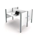 Bestar Pro-Biz Double Face-to-Face Workstation w/ 5 Privacy Panels Benching Desks, Wood in White | 43 H x 62.5 W x 56.1 D in | Wayfair 100870C-17