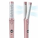 TOP4EVER 2-in-1 Airflow Styler: Curling Iron & Flat Iron Hair Straightener with 360° Cool Air Vents, Ionic Ceramic Technology, and 5 Adjustable Temps - Dual Voltage