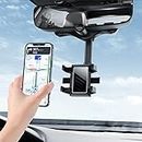 LKMO®New Car Cradle Rear View Mirror Mobile Phone Holder Mount Stand 360 Degree Rotational Compatible with All Smartphones