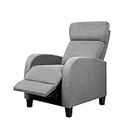 Artiss Recliner Chair Grey Fabric Lounge Sofa Armchair, Home Furniture Health Personal Care, Adjustable Backrest Footrest Electric Rocking Nursing Feeding Seat