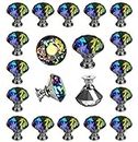 25 pcs Crystal Colorful Glass Drawer Pulls 30 mm Decorative Knobs for Kitchen Bathroom Cabinet, Dresser and Cupboard by DeElf