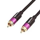 Amazon Basics RCA Audio Cable for Stereo Speaker or Subwoofer with Gold-Plated Plugs, 50 Foot, Black