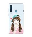 Silence Printed Cute Girl Pattern Designer Mobile Hard Back Case Cover for Samsung Galaxy A9 2018 -Protective Smartphone Cover