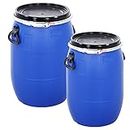 STORM TRADING GROUP 30 Litre Blue Open Top Storage Barrel Drum Keg with Lid and Latch Ring, Food Grade for Transporting/Shipping, Air Tight Barrel (1)