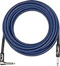 Fender 18.6-Foot Professional Instrument Cable, Straight-Angle, Blue Tweed - 1 Pack