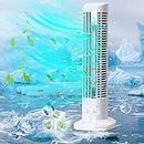 MORESEC Tower Fan, Desk Table Fan with LED Light, 2 Speeds, Portable Vertical Conditioner, Small Indoor Outdoor Oscillating Swamp Cooler for Room Office Kitchen #A