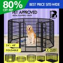 BEASTIE Dog Playpen Pet Cage Enclosure Foldable Puppy Fence Metal Exercise Pen
