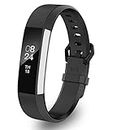 Greeninsync Compatible with Fit Bit Alta Band Black,Replacement for Alta HR Classic Bands Small Accessory Watch Band for Fit Bit Alta/Fit Bit Alta HR/Ace Wristbands W/Same Color Metal Clasp&Fastener