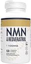 NMN+Resveratrol 60 Capsules, Powerful Antioxidant Supplement for Vascular & Anti-Aging, Enriched with Black Pepper Extract for Optimal Absorption (Pack of 2) (60 Count (1 Bottle))