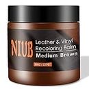 NIUB Leather Recoloring Balm, 8Oz Medium Brown Leather Color Restorer, Leather Scratch Remover, Leather Restorer for Couches,Furniture,Leather Shoes, Leather Couch Paint, Quick Dry Leather Balm