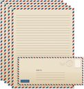 Better Office Products Vintage Airmail Stationery Paper Set, 100-Piece Set 